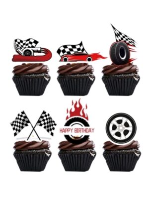 Racing Car Themed Cupcake Toppers