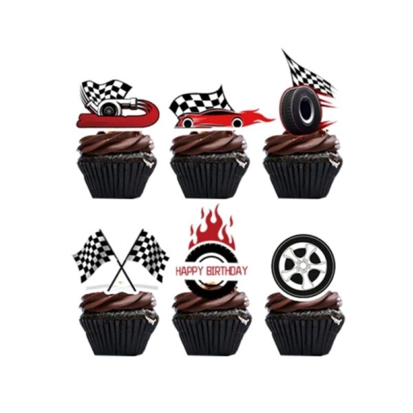 Racing Car Themed Cupcake Toppers