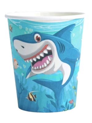 Shark Party Disposable Paper Cups 10 Piece