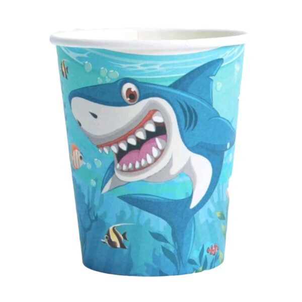 Shark Party Disposable Paper Cups 10 Piece
