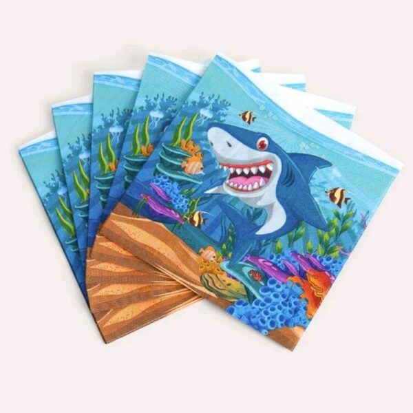 Shark Party Paper Napkins 25 Piece