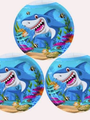 Shark Party Paper Plates 10 Piece