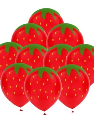 Strawberry Latex Balloons 5 Piece