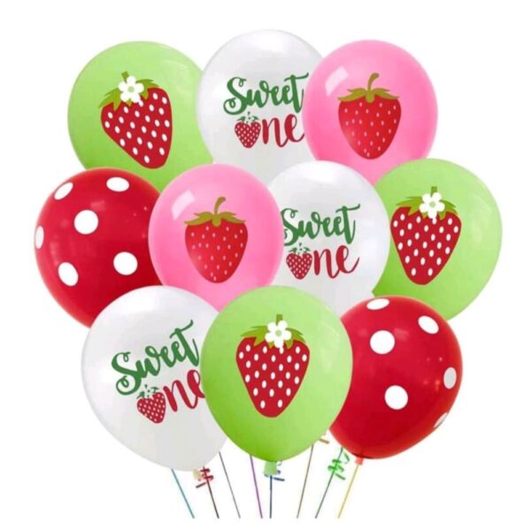 Strawberry Sweet One Latex Balloons