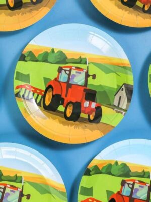 Tractor Farm Animal Paper Plates