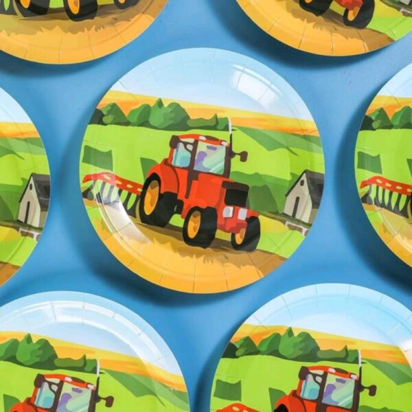 Tractor Farm Animal Paper Plates