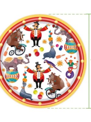 Circus Themed Paper Plates 8 Piece Small