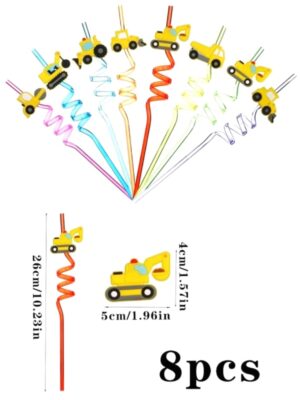 Constructions Plastic Party Straws