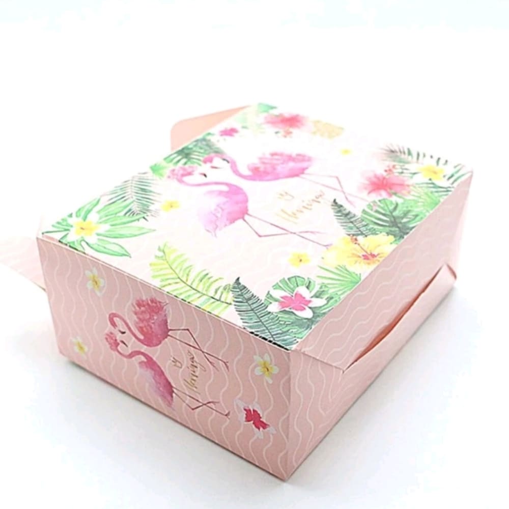 Flamingo Party Favor Boxes-6 Piece 2 Flamingo Side View Favor Boxes