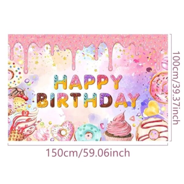 Ice Cream Happy Birthday Backdrop
