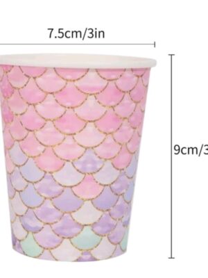 Mermaid Ombre Fishscale Paper Cups 8 Piece