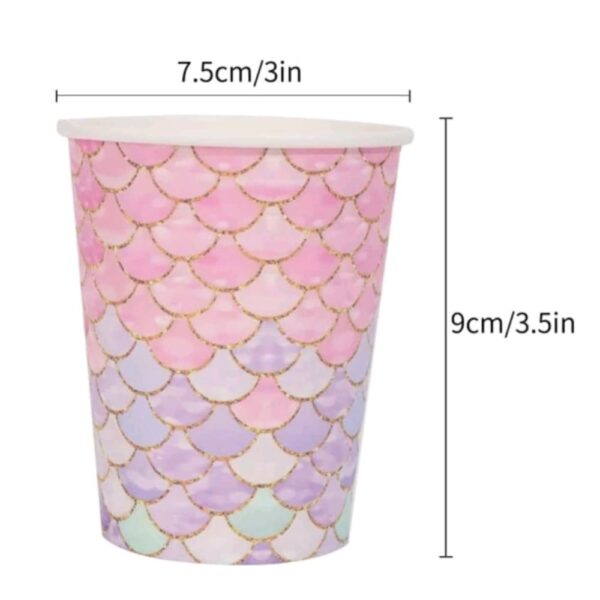 Mermaid Ombre Fishscale Paper Cups 8 Piece