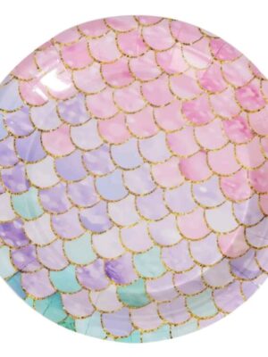 Mermaid Ombre Fishscale Paper Platex 8 Piece Small