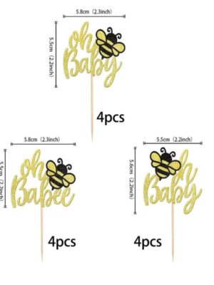 Oh Baby Bee Cupcake Toppers 12 Piece