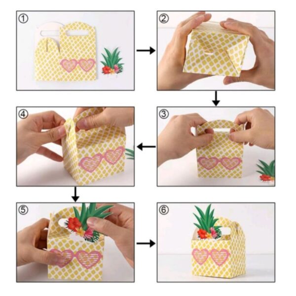 Pineapple Party Favor Boxes Assemble Methods