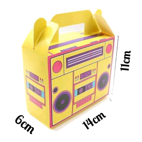 Retro Boom Box Party Favor Boxes Side View