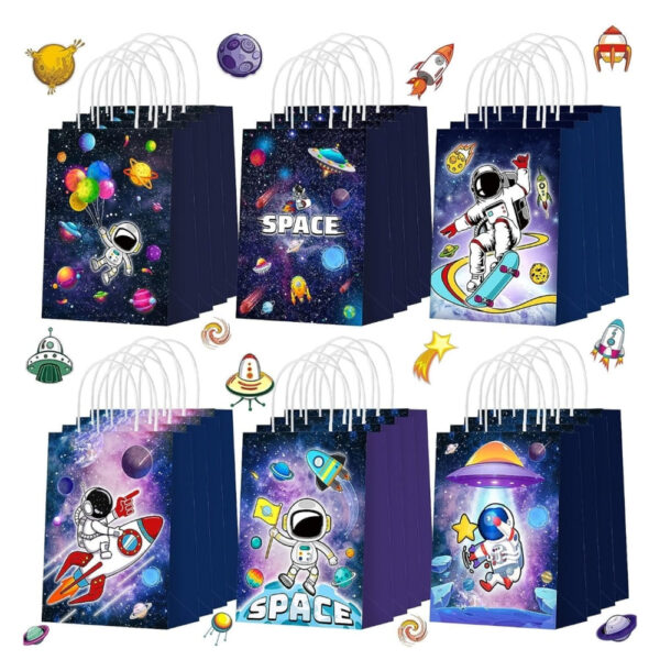 Space Candy Favor Bags With Handle 12 Piece