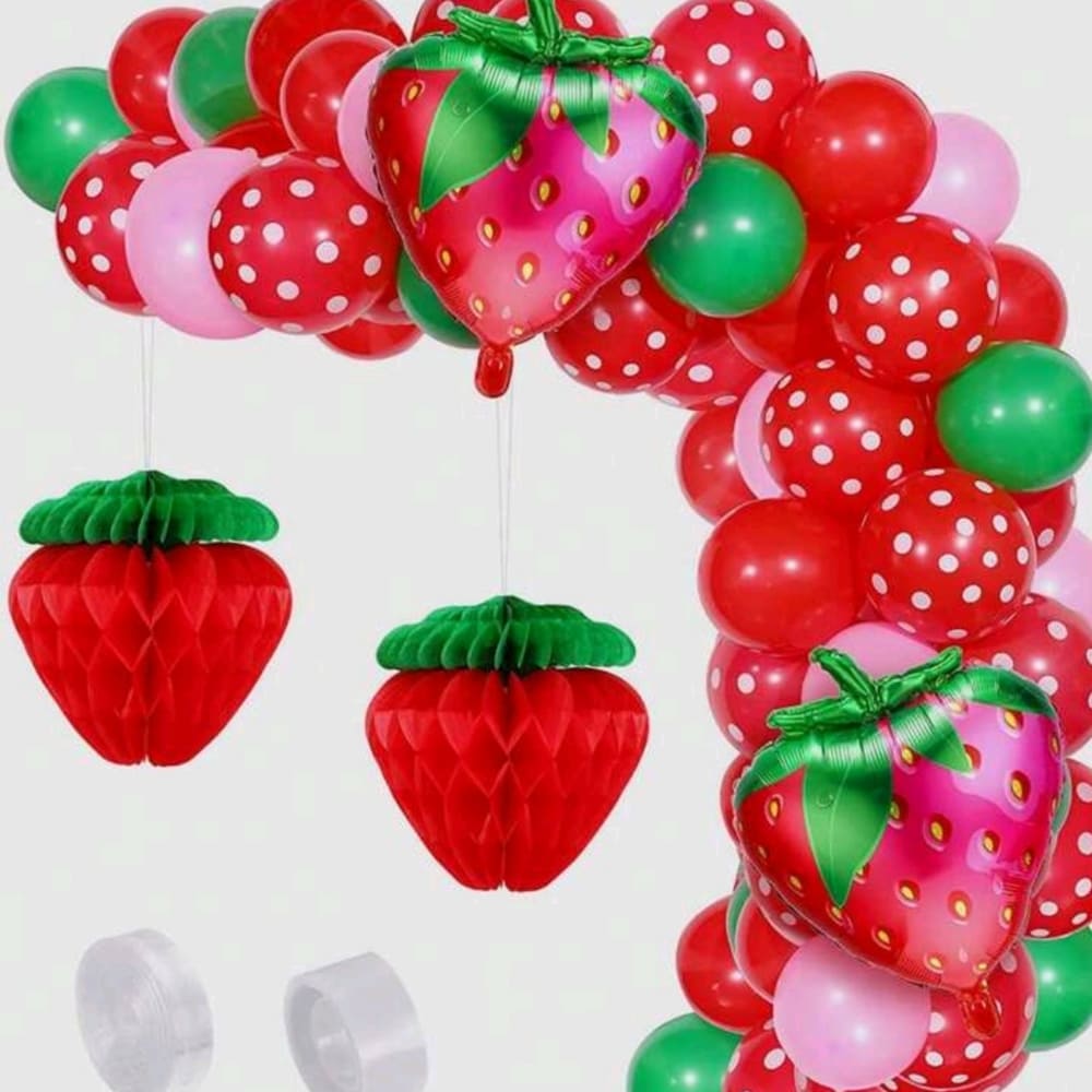 Strawberry Balloon Arch Kit-74 Piece 1 Strawberry DIY Balloon Garland