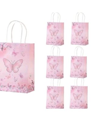 Butterfly Party Favor Bags With Handle 12 Piece