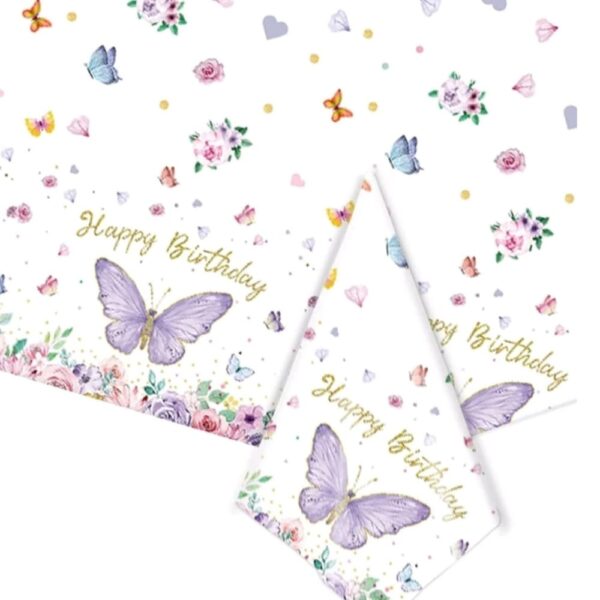 Butterfly Tablecloth Purple
