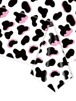 Cow Black And Pink Tablecloth