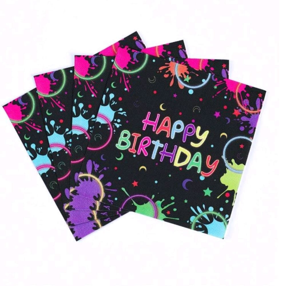 thumbnail image 2 of Napkins Neon Paper Plates Glow In The Dark Plates Party Supplies... 2 of 11
