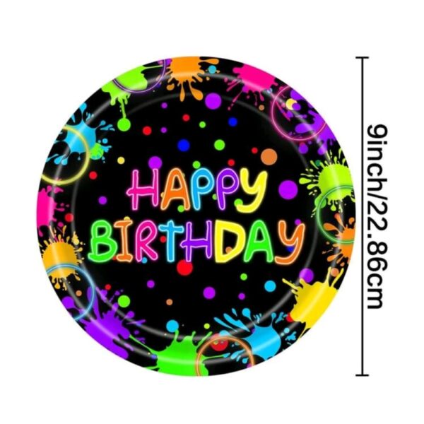 Neon Party Paper Plates 23 Inch