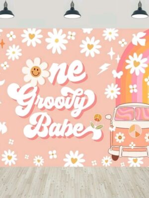 One Groovy Babe Backdro[