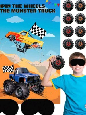 Pin The Wheels On The Monster Truck Party Game