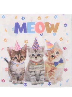 Cat Party Paper Napkins 20 Piece