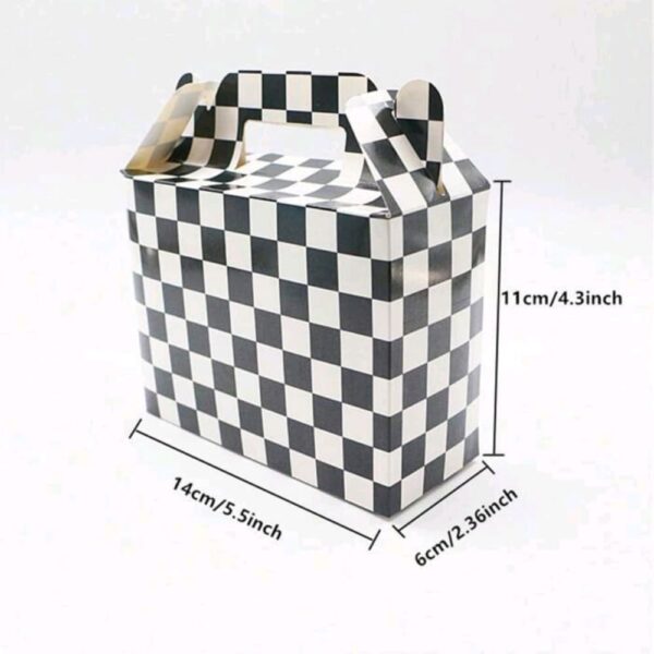 Checkered Favor Boxes Dimensions