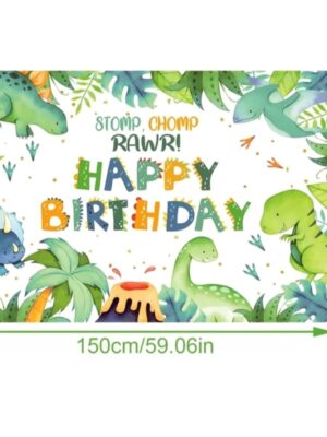 Dinosaur Happy Birthday Backdrop