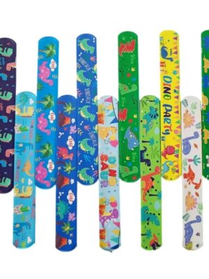 Dinosaur Slap Bands 12 Piece