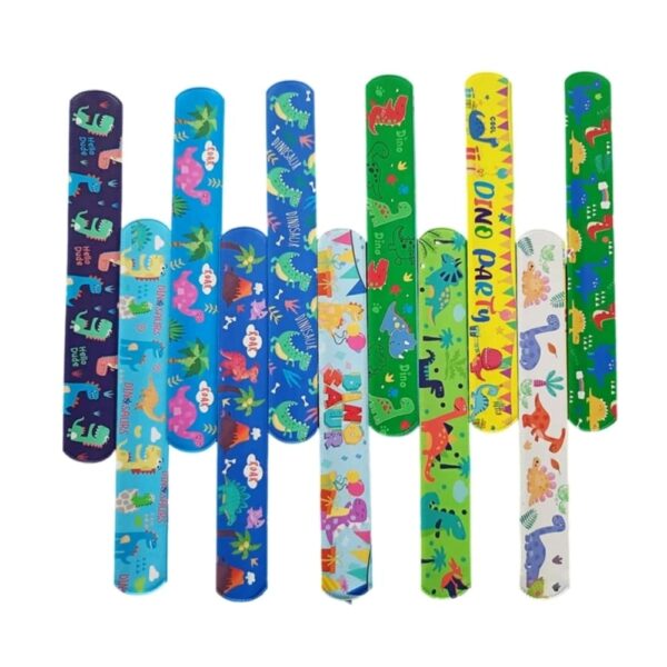 Dinosaur Slap Bands 12 Piece