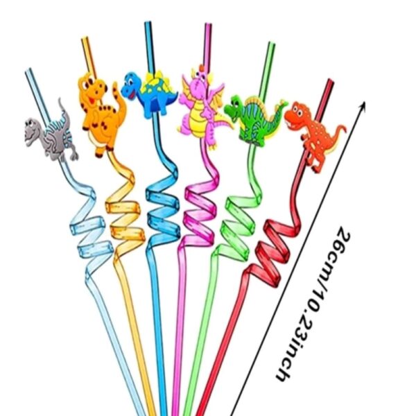 Dinosaur Spiral Plastic Straws