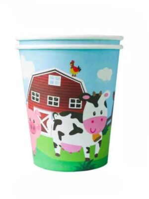 Farm Animal Paper Cups 10 Piece