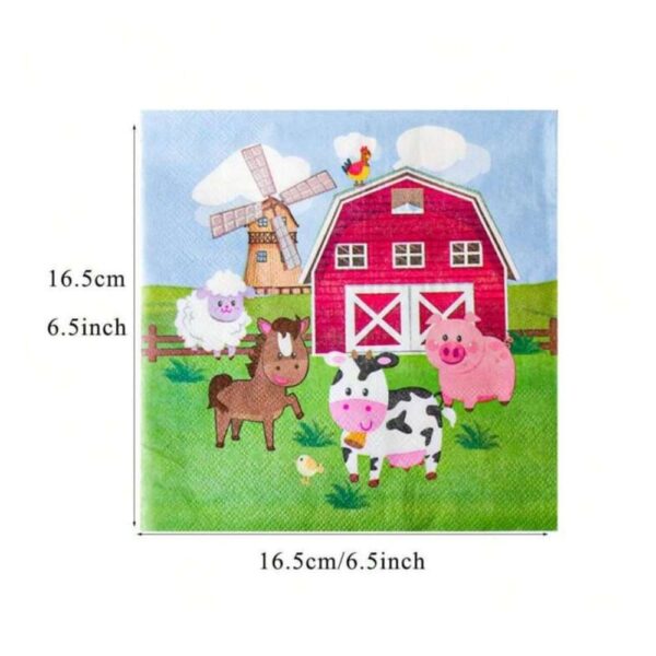 Farm Animal Paper Napkins 20 Piece