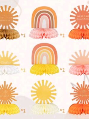 First Trip Around The Sun Honey Comb Table Decorations