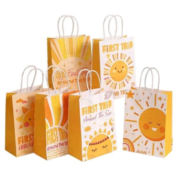 First trip around the sun party favor bags with handle