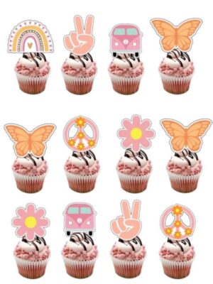 Flower Power Cupcake Toppers