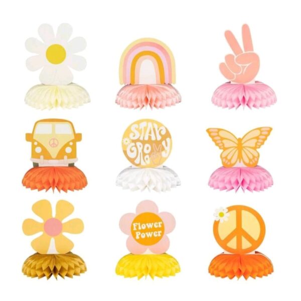 Flower Power Honeycomb Decorations
