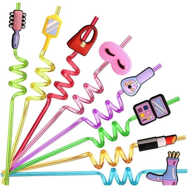 Make Up Spiral Plastic Straws