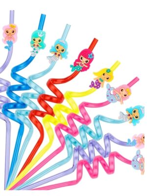 Mermaid Spiral Straws 10 Piece