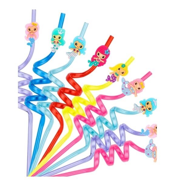 Mermaid Spiral Straws 10 Piece