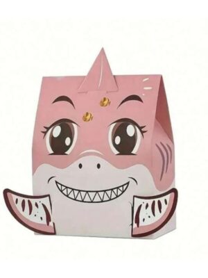 Pink Shark Favor Boxes 6 Piece