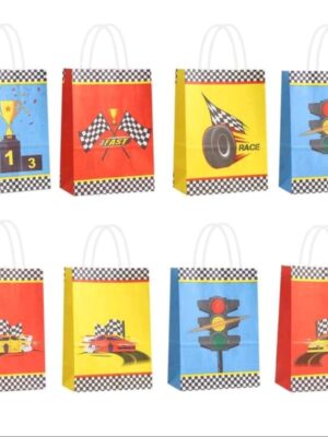 Racing Themed Favor Bags With Handle 12 Piece