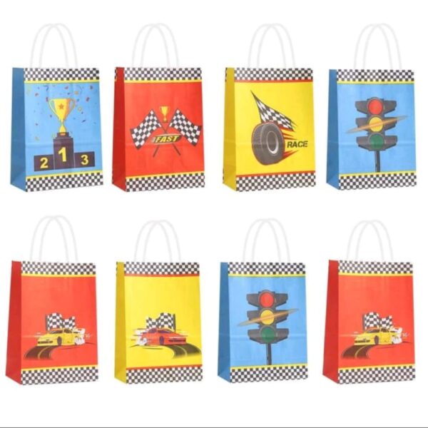 Racing Themed Favor Bags With Handle 12 Piece