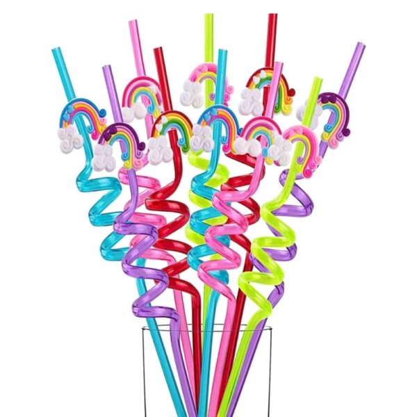 Rainbow Spiral Straws