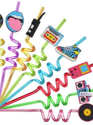 Retro Reusable Plastic Straws
