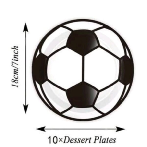 Soccer Ball Shaped Paper Plates 10 Piece